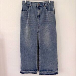 Happily Grey Denim Maxi Skirt Blue Size 27